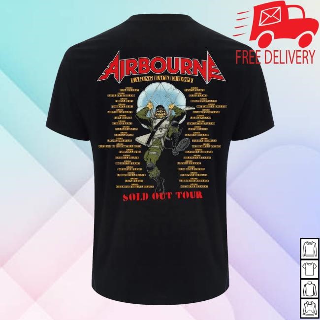 Official Airbourne Merchandise Scorch Circle Tour 25 - Black Shirt  Hoodie  Sweatshirt - Good Shirt Shop